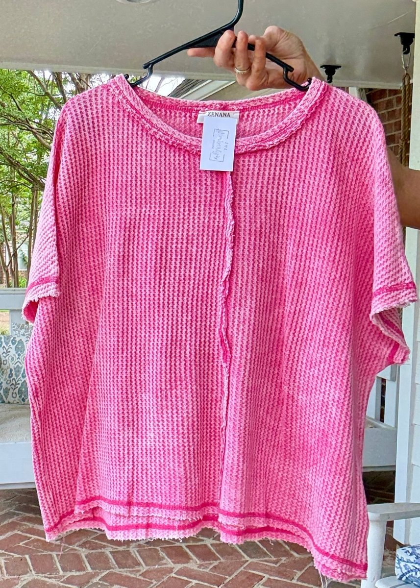 Dolman Washed Baby Waffle Top - Casual Top - Jimberly's Boutique - Olive Branch - Mississippi