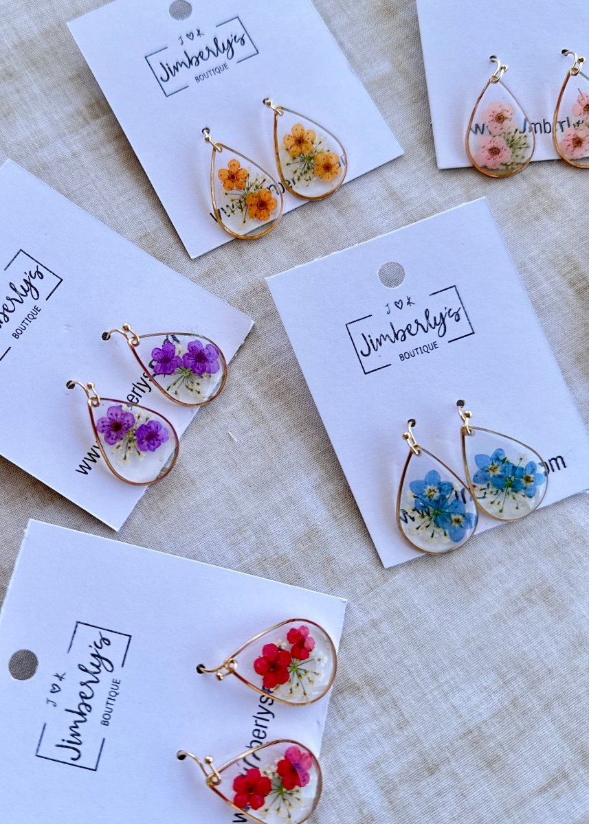 Dried Flower Earrings - Earrings - Jimberly's Boutique - Olive Branch - Mississippi