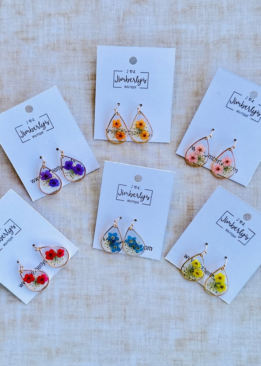 Dried Flower Earrings - Earrings - Jimberly's Boutique - Olive Branch - Mississippi
