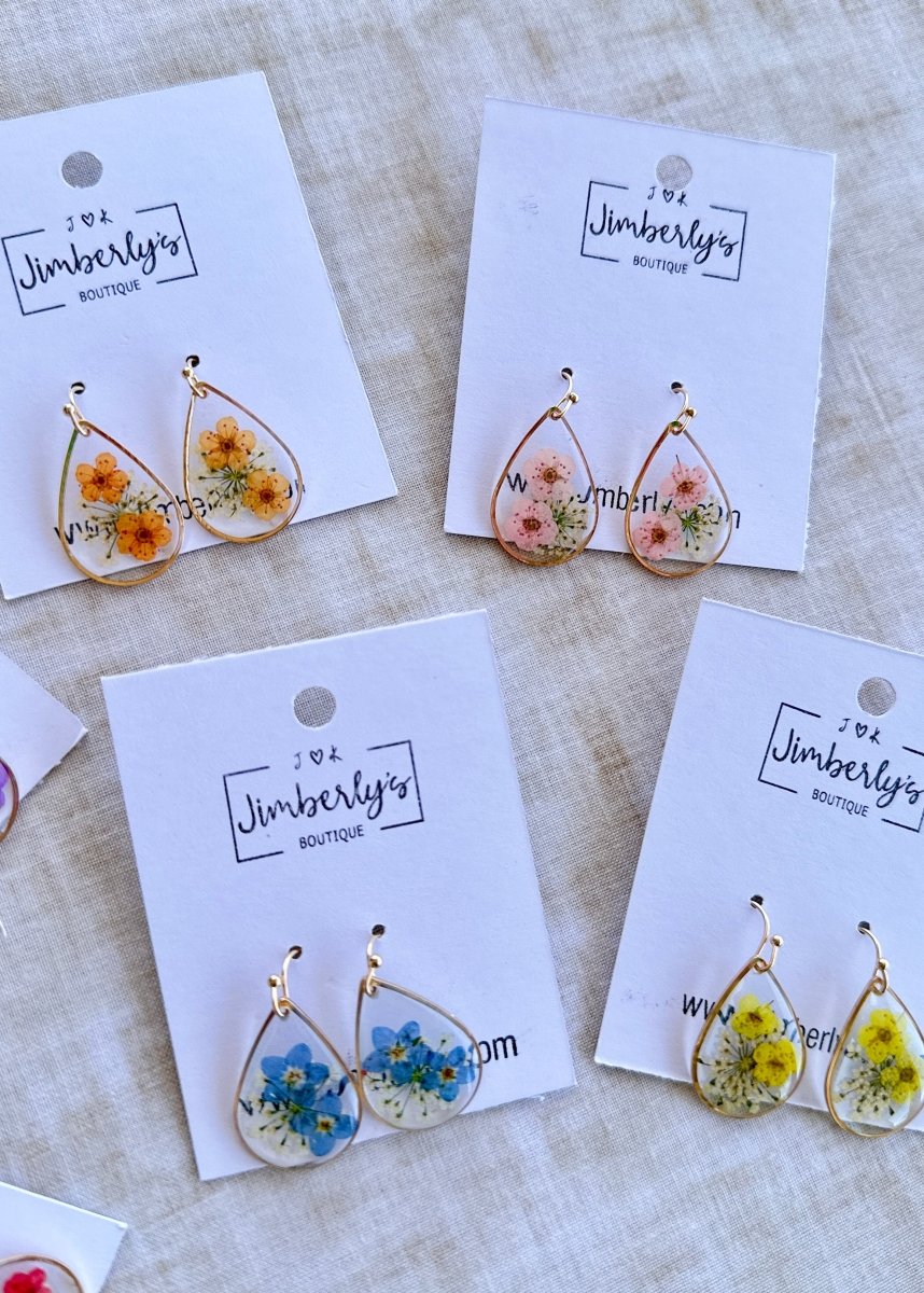 Dried Flower Earrings - Earrings - Jimberly's Boutique - Olive Branch - Mississippi