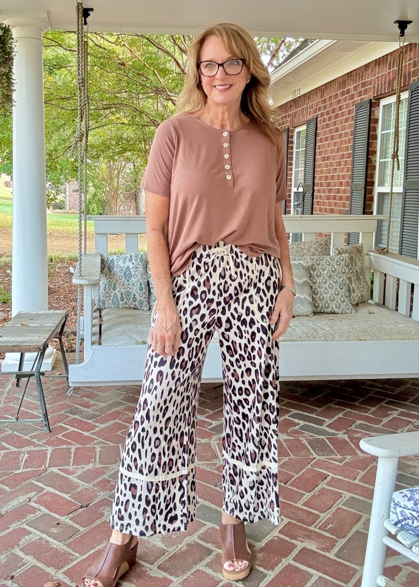 Ella Leopard Wide Leg Cropped Pants - casual pants - Jimberly's Boutique - Olive Branch - Mississippi