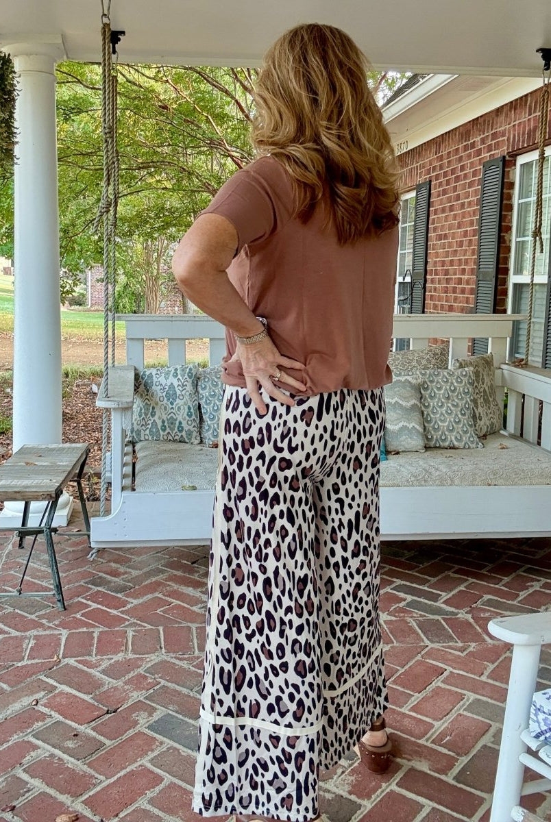 Ella Leopard Wide Leg Cropped Pants - casual pants - Jimberly's Boutique - Olive Branch - Mississippi