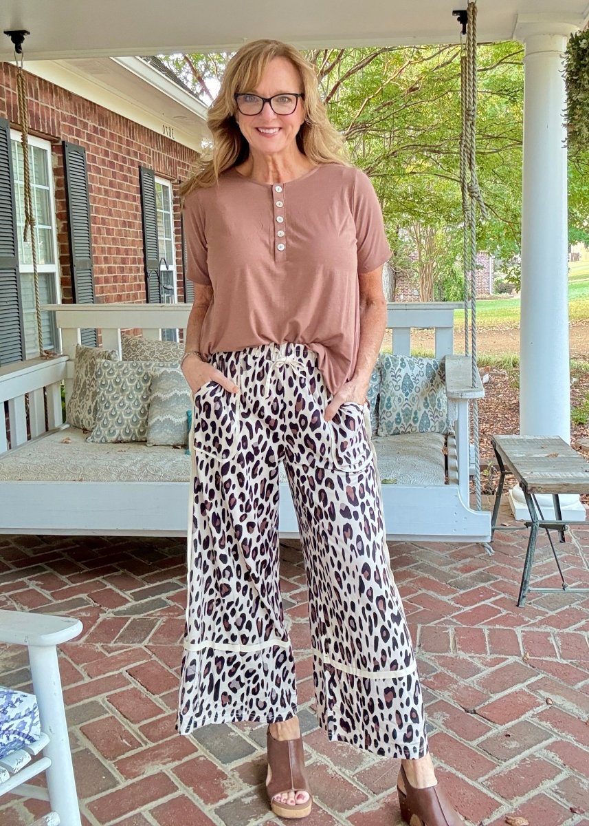 Ella Leopard Wide Leg Cropped Pants - casual pants - Jimberly's Boutique - Olive Branch - Mississippi
