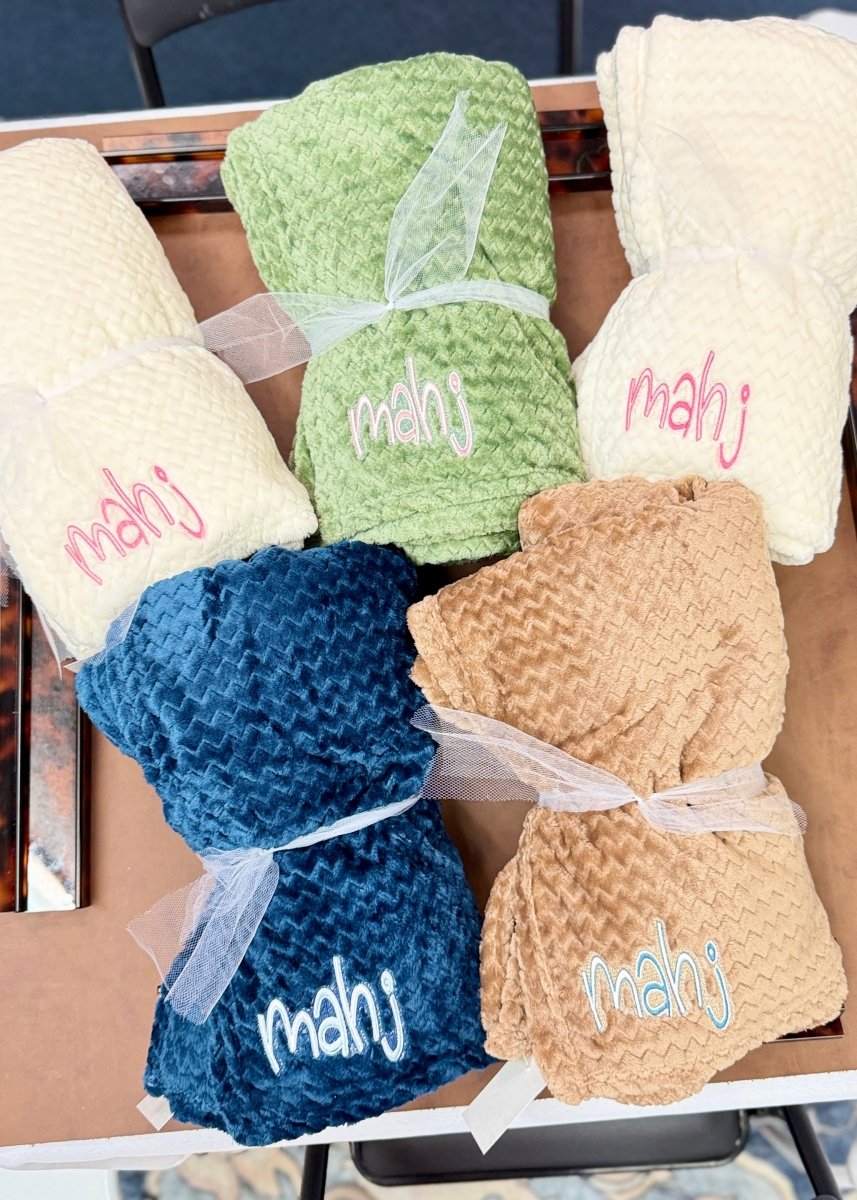 Embroidered MAHJ Blanket - Jimberly's Boutique-Olive Branch-Mississippi