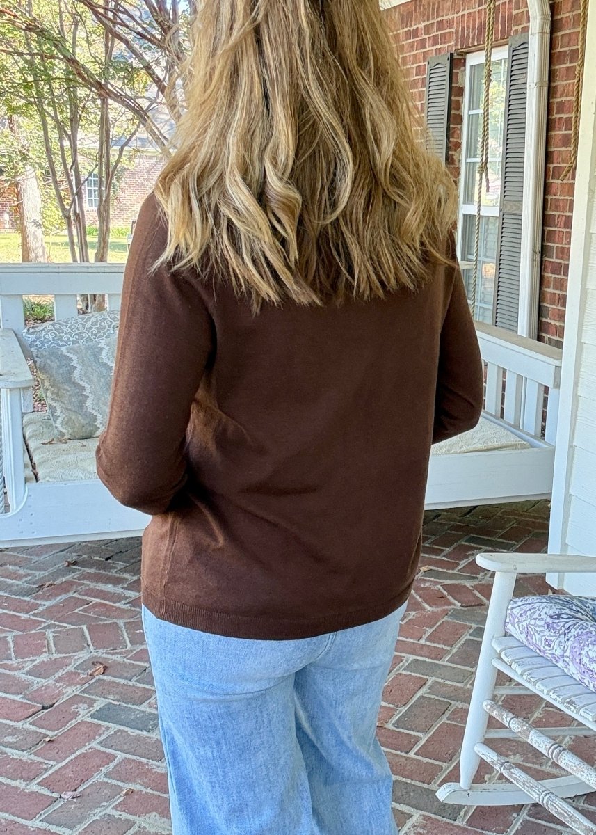 Everyday Classic Crew Neck Sweater - Brown - Jimberly's Boutique-Olive Branch-Mississippi
