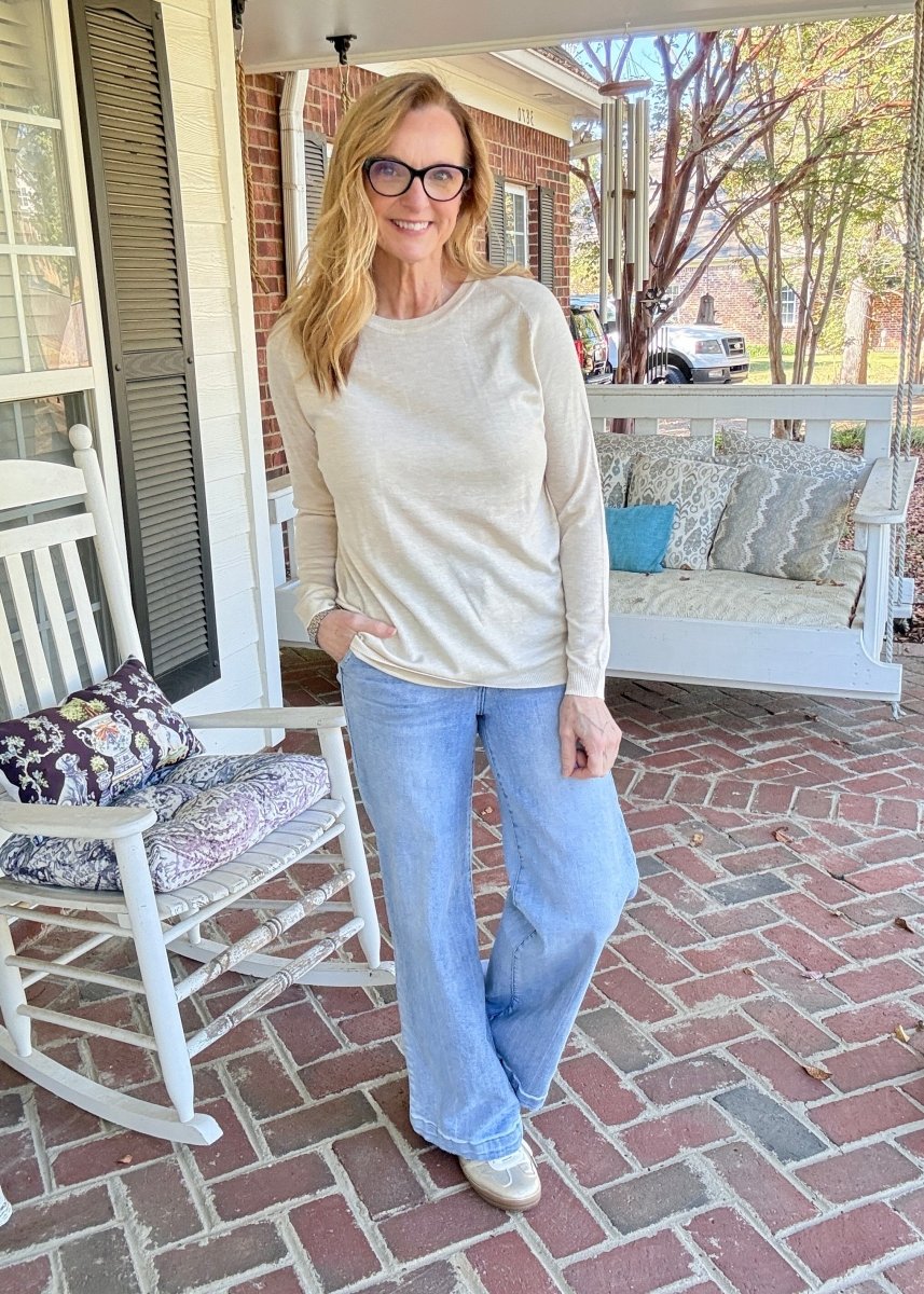 Everyday Classic Crew Neck Sweater - Sand Beige - Jimberly's Boutique-Olive Branch-Mississippi