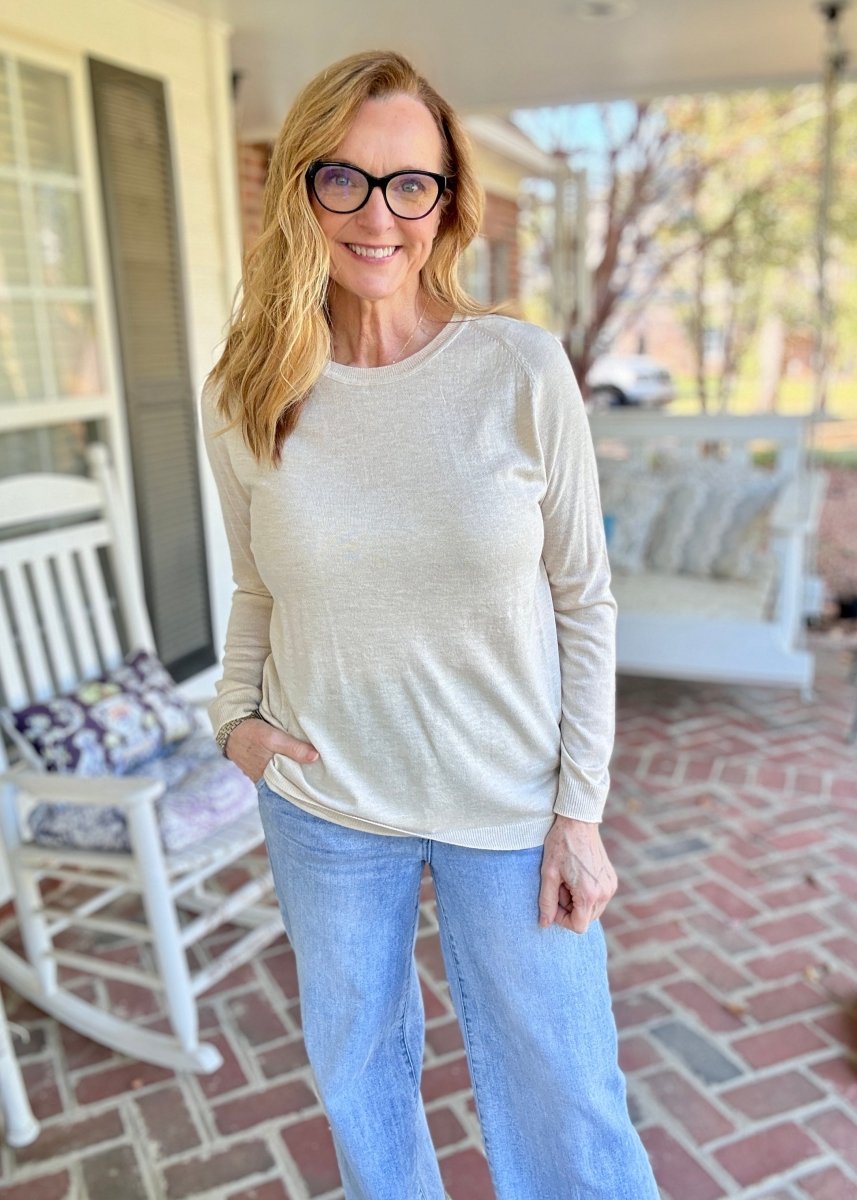 Everyday Classic Crew Neck Sweater - Sand Beige - Jimberly's Boutique-Olive Branch-Mississippi