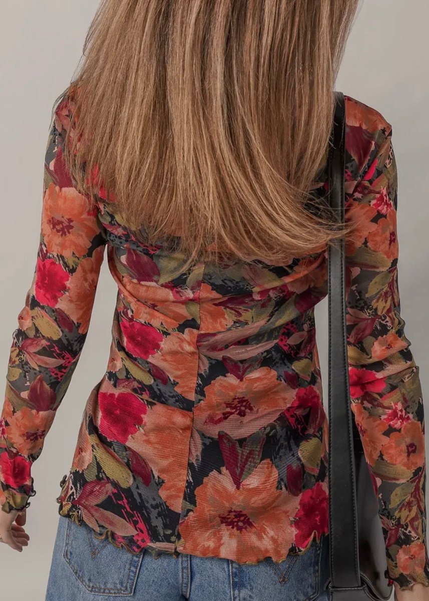 Fall Floral Mesh Layering Top - layering top - Jimberly's Boutique - Olive Branch - Mississippi