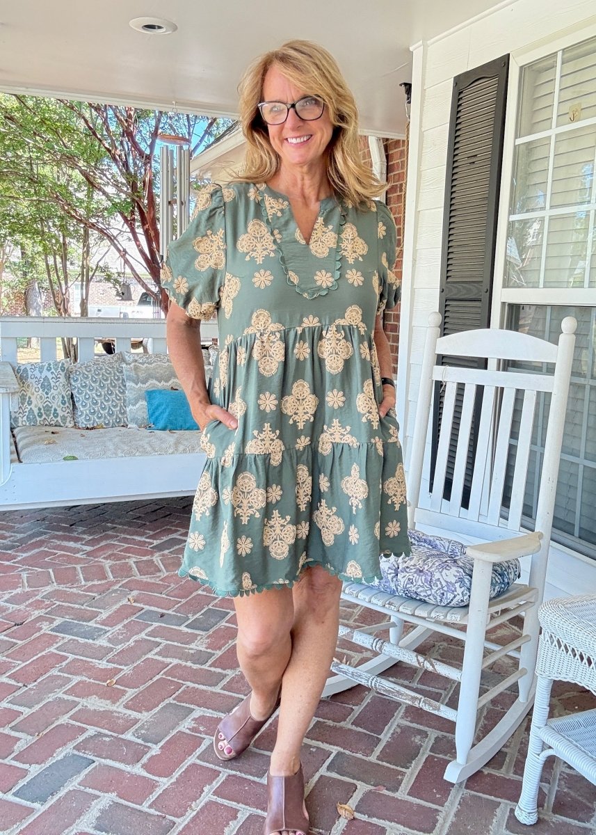 Fancy Fall Olive Dress - dress - Jimberly's Boutique - Olive Branch - Mississippi