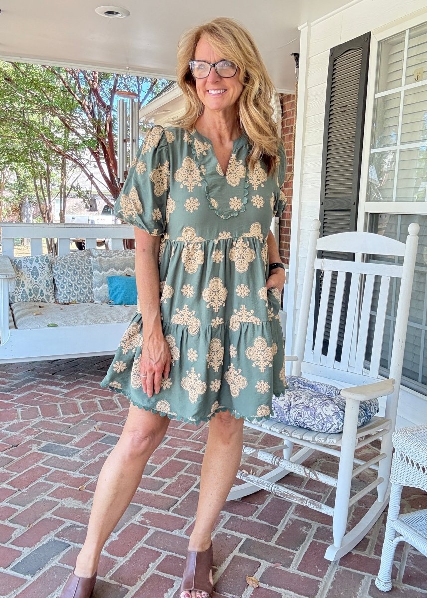 Fancy Fall Olive Dress - dress - Jimberly's Boutique - Olive Branch - Mississippi