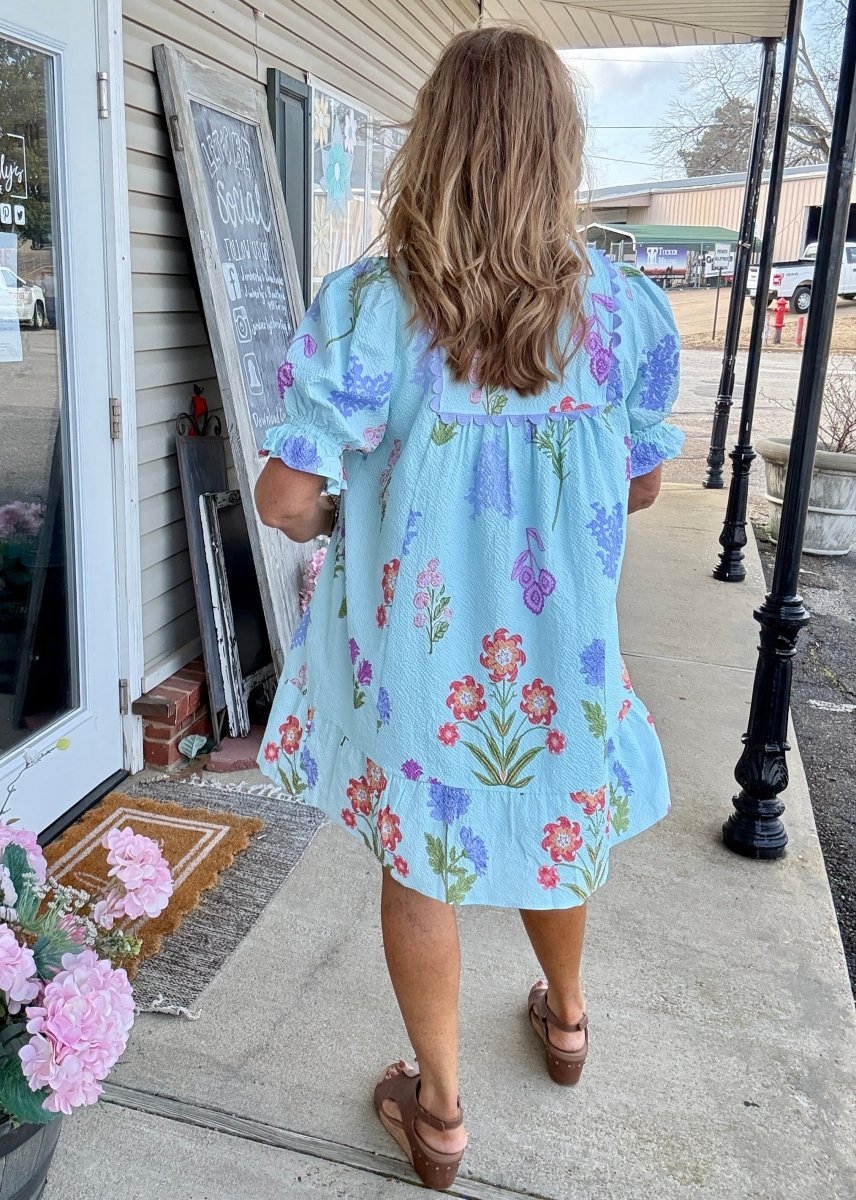 Feeling Pretty Floral Dress - Seafoam | Umgee - Umgee Dress - Jimberly's Boutique - Olive Branch - Mississippi