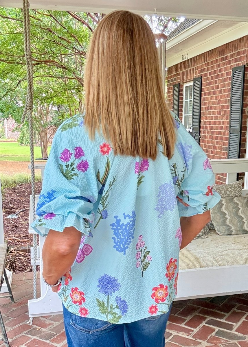 Field of Flowers Top - Seafoam | Umgee - Umgee Top -Jimberly's Boutique-Olive Branch-Mississippi