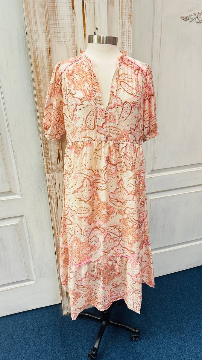 Finley Tiered Floral Print Dress - Pink | Umgee - Umgee Dress - Jimberly's Boutique - Olive Branch - Mississippi