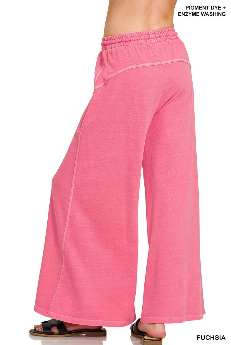 French Terry Enzyme Wash Pants - Fuchsia - casual pants - Jimberly's Boutique - Olive Branch - Mississippi