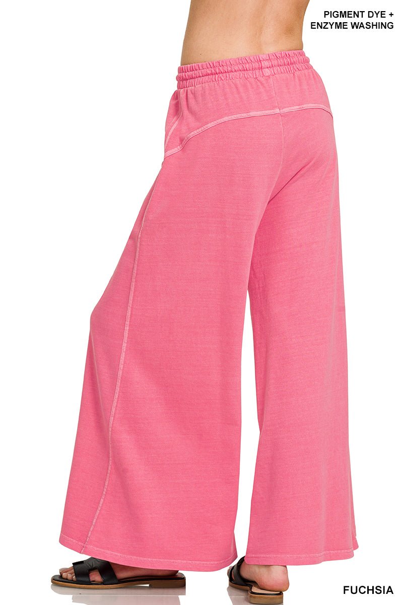 French Terry Enzyme Wash Pants - Fuchsia - casual pants - Jimberly's Boutique - Olive Branch - Mississippi