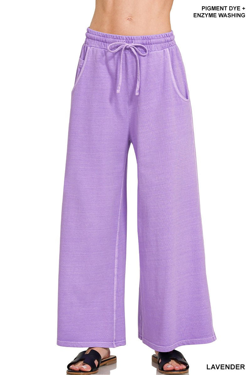 French Terry Enzyme Wash Pants - Lavender - casual pants - Jimberly's Boutique - Olive Branch - Mississippi