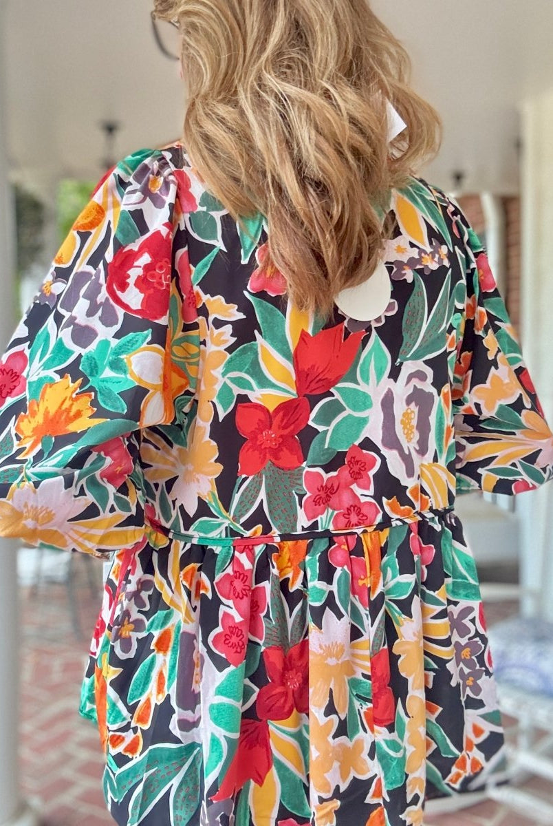 Garden Grace Top - Black Mix - Floral Top - Jimberly's Boutique - Olive Branch - Mississippi