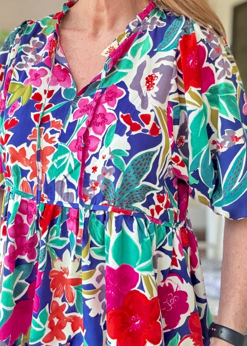 Garden Grace Top - Navy Mix - Floral Top - Jimberly's Boutique - Olive Branch - Mississippi