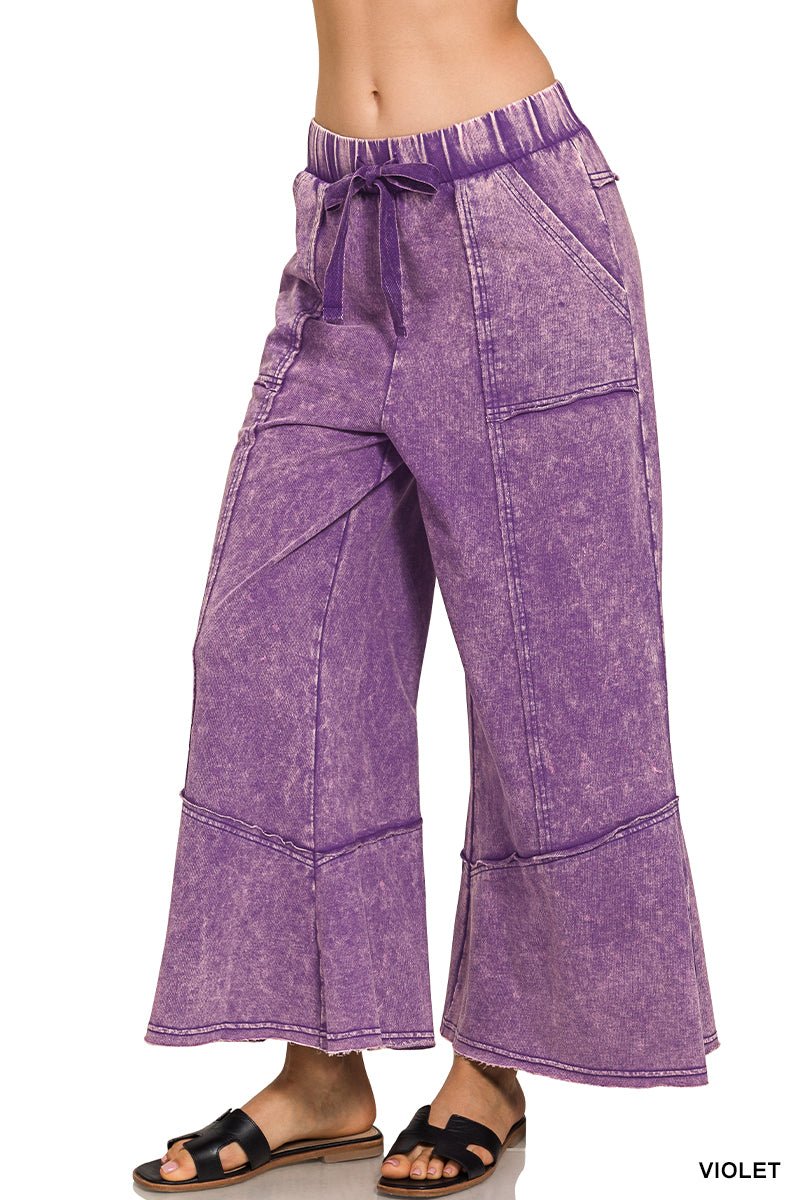 Gemini Mineral Washed Flare Pants - Violet - casual pants - Jimberly's Boutique - Olive Branch - Mississippi