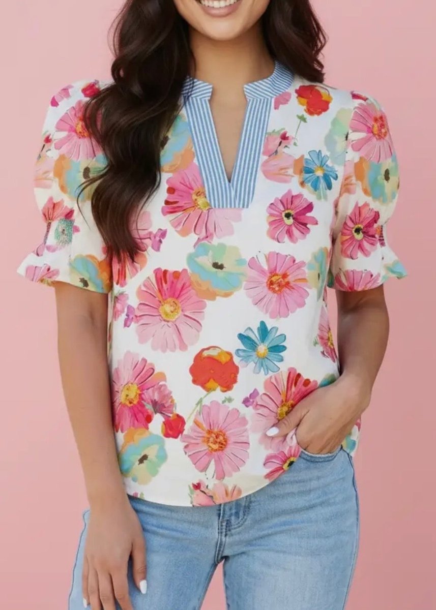 Gemma Floral Top - Jimberly's Boutique-Olive Branch-Mississippi