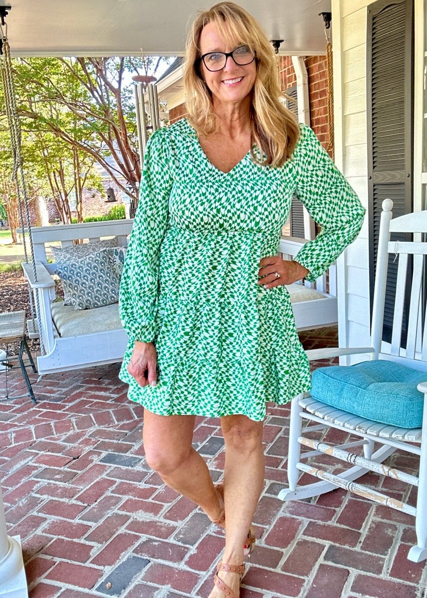 Geo Print Dress - Green - dress - Jimberly's Boutique - Olive Branch - Mississippi