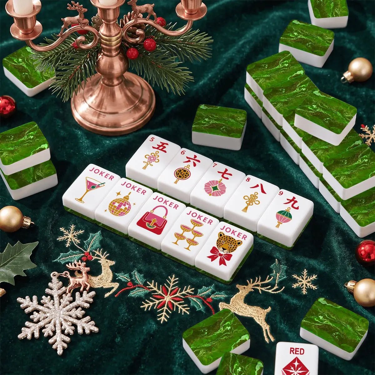 Geode Green Glam Mahjong Tiles | Brewtifully - Mahjong Tiles -Jimberly's Boutique-Olive Branch-Mississippi