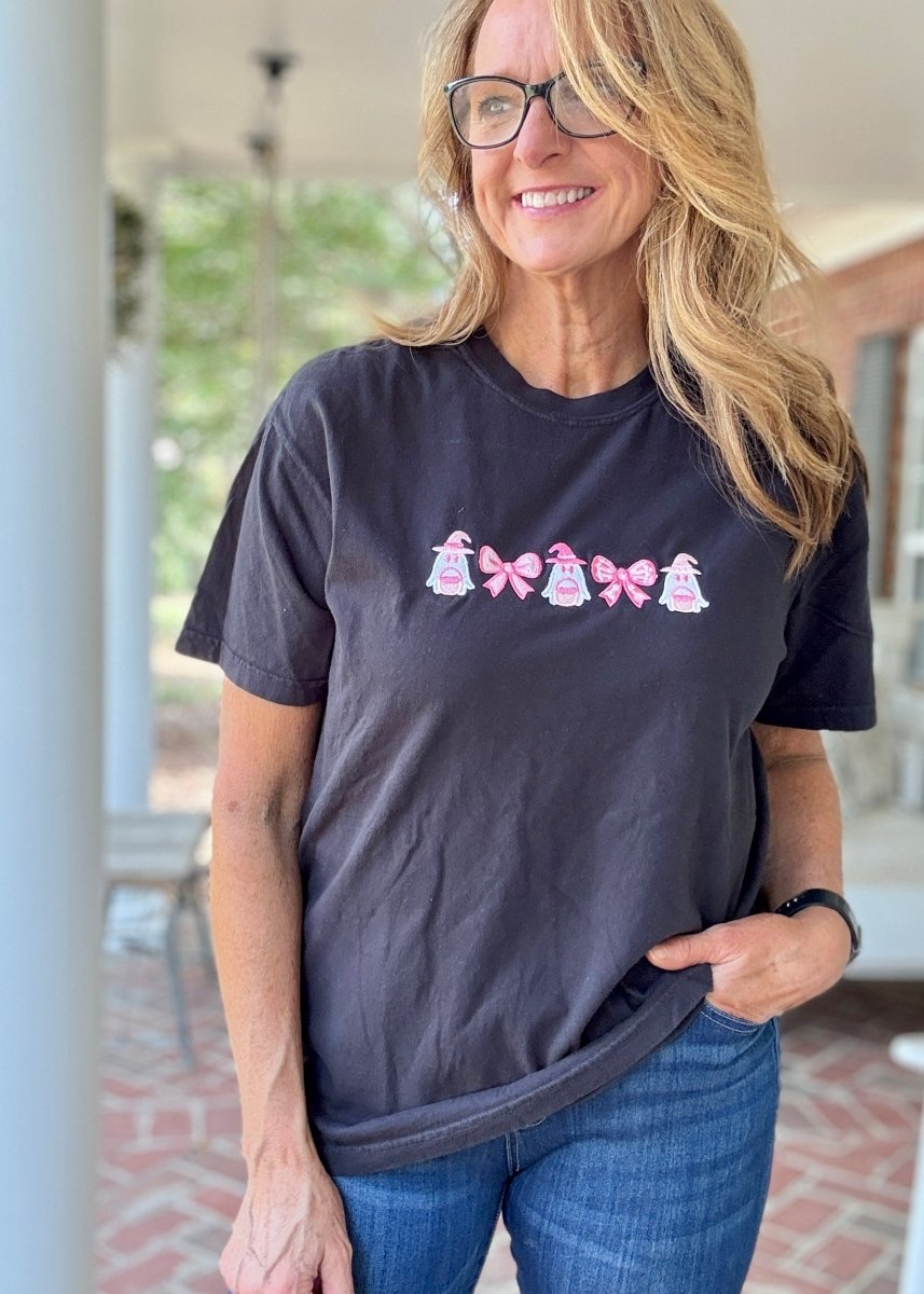 Ghost & Bows Embroidered T shirt | Comfort Colors - Embroidered Comfort Colors - Jimberly's Boutique - Olive Branch - Mississippi