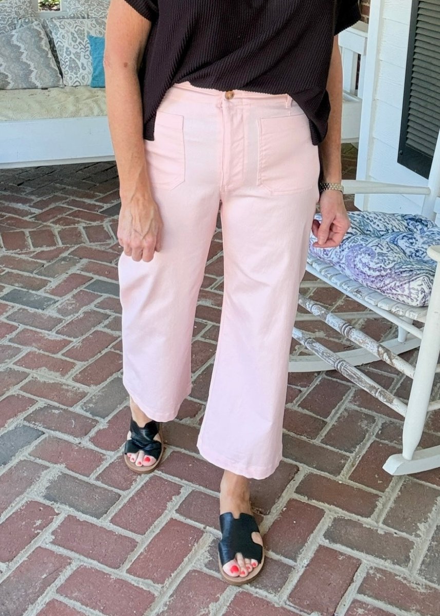 Gigio Cropped Pants - Pink - Jimberly's Boutique - Olive Branch - Mississippi