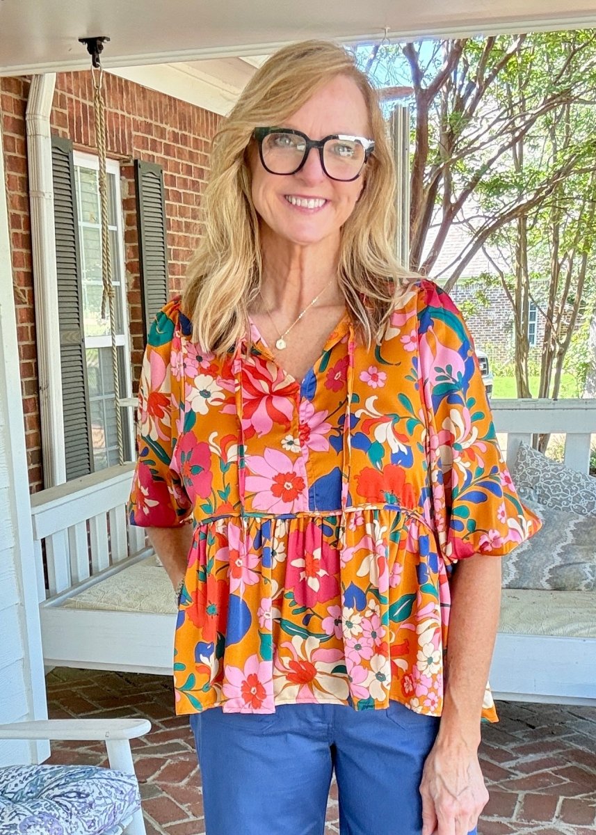 Ginger Floral Baby Doll Top | Umgee - Umgee Top -Jimberly's Boutique-Olive Branch-Mississippi