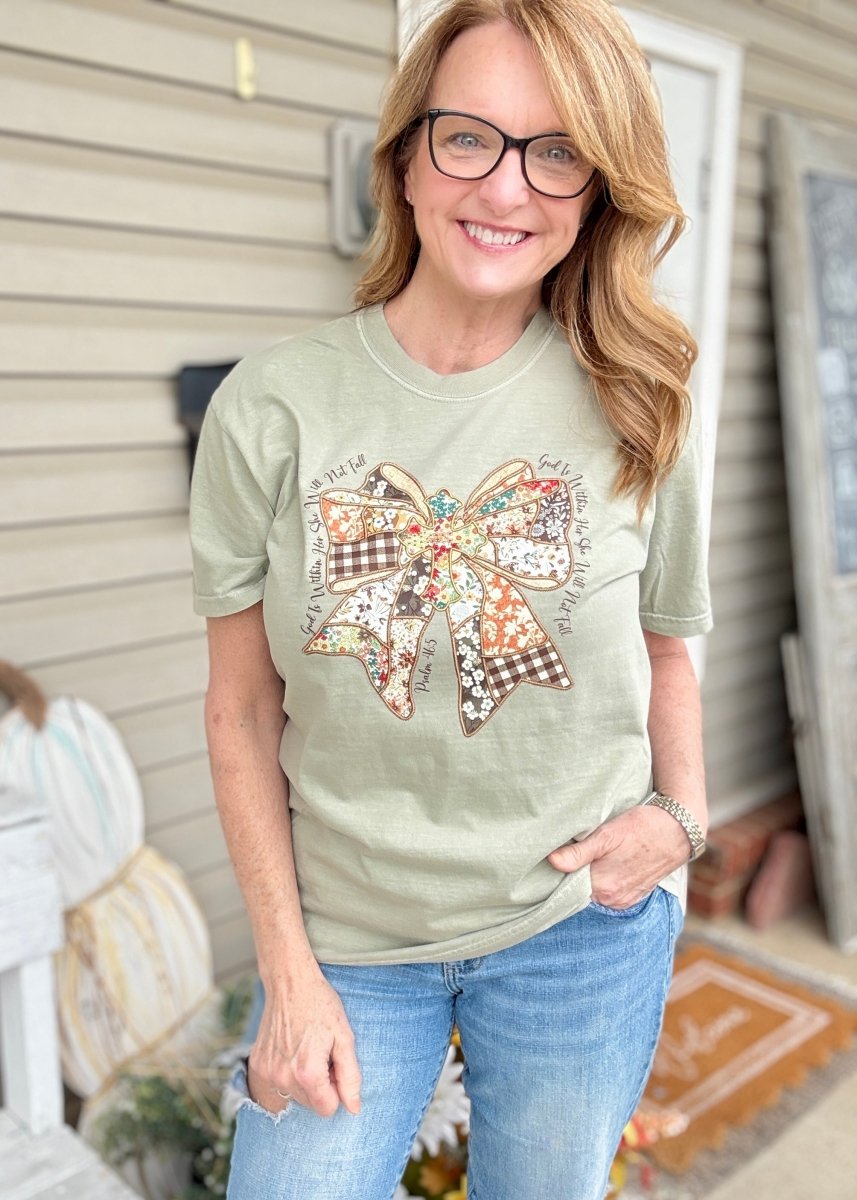 God Is Within Her Comfort Colors Tee - Embroidered Comfort Colors - Jimberly's Boutique - Olive Branch - Mississippi