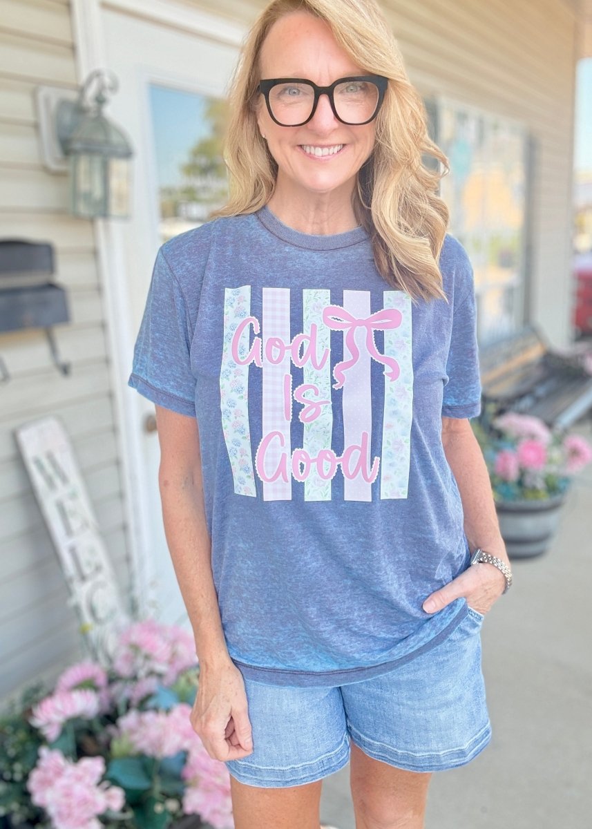 Good Is Good | Graphic Tee | Blue Colortone - Graphic Tee -Jimberly's Boutique-Olive Branch-Mississippi