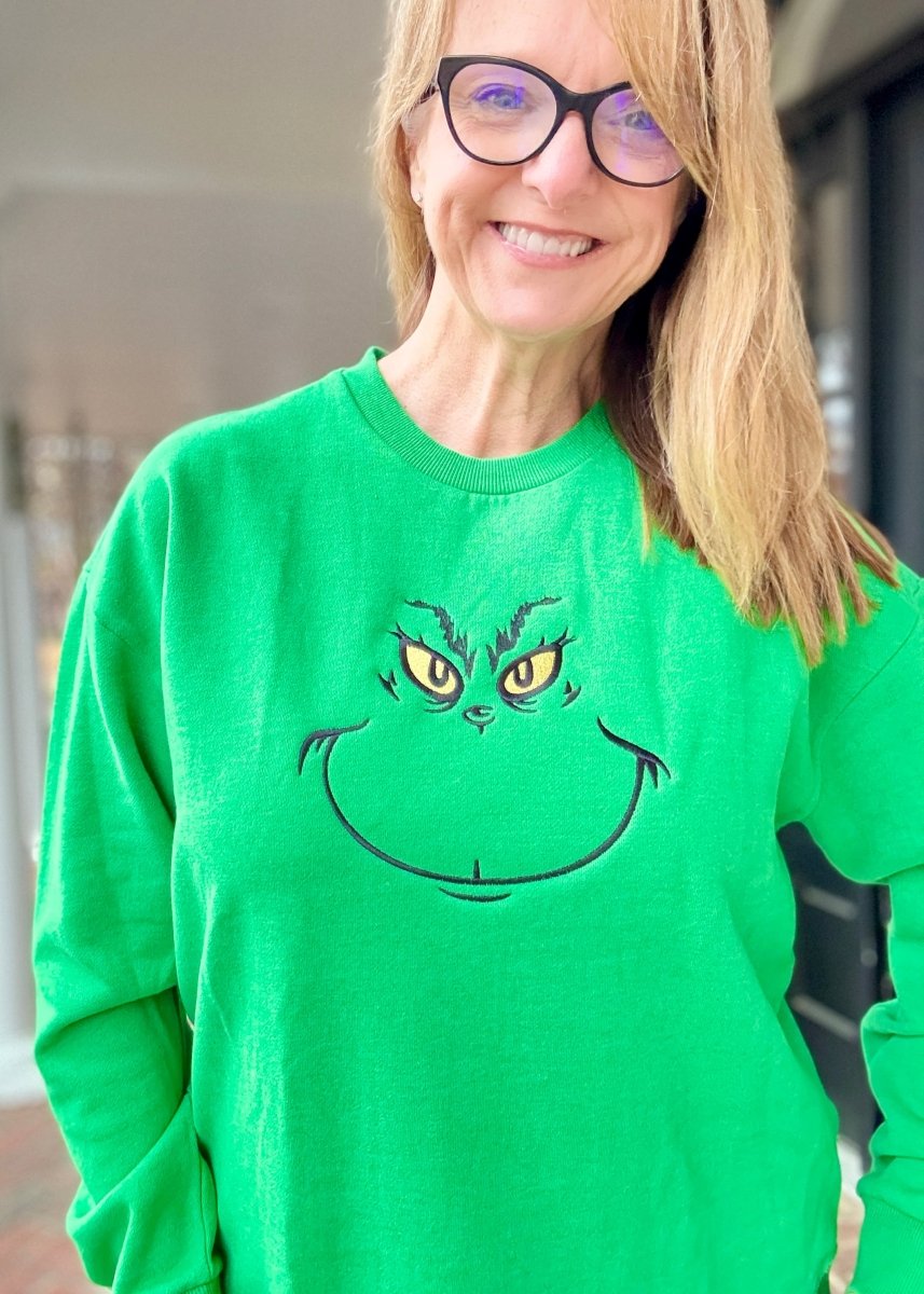 Grinch Royce Embroidered Poncho Hi - Lo Fleece - Royce Fleece - Jimberly's Boutique - Olive Branch - Mississippi