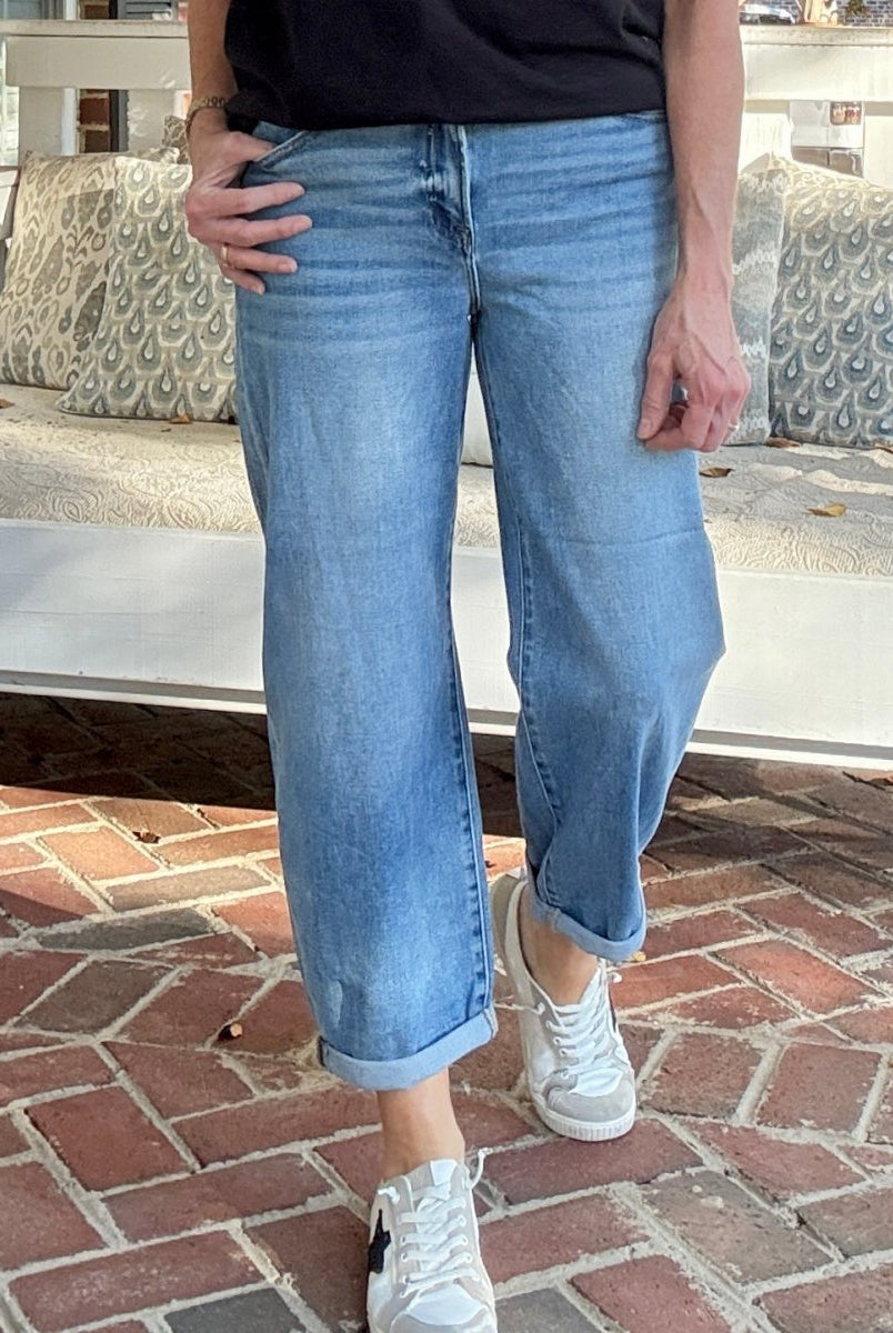 Gunnison Mild Barrel Cuffed Jeans | Risen - risen jeans - Jimberly's Boutique - Olive Branch - Mississippi