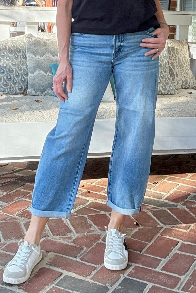 Gunnison Mild Barrel Cuffed Jeans | Risen - risen jeans - Jimberly's Boutique - Olive Branch - Mississippi