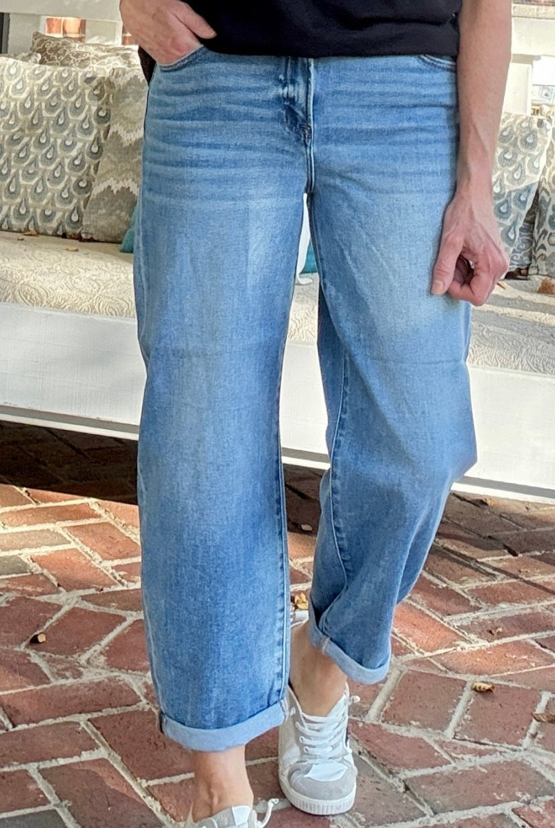 Gunnison Mild Barrel Cuffed Jeans | Risen - risen jeans - Jimberly's Boutique - Olive Branch - Mississippi