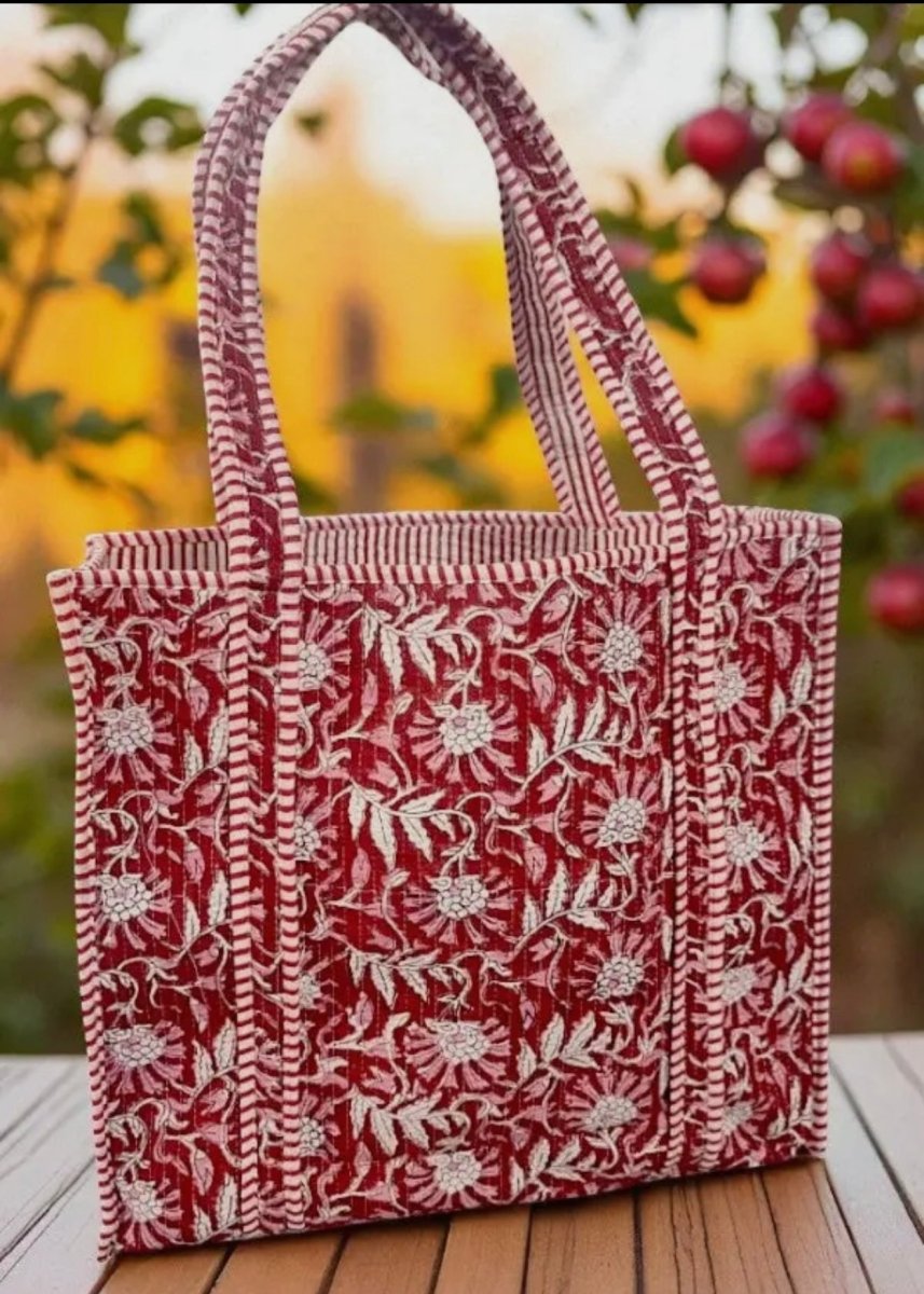 Hampton Red Floral Tote Bag - floral tote bag - Jimberly's Boutique - Olive Branch - Mississippi