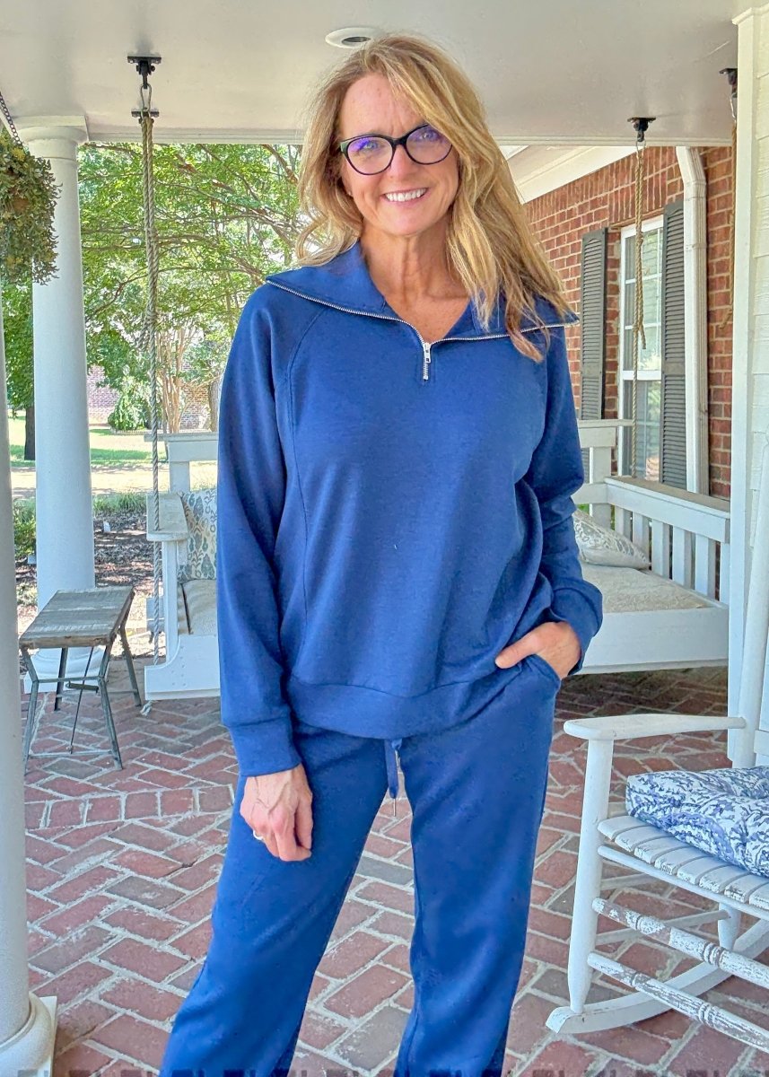 Hamptons Travel Set - Azure Navy - jogger set - Jimberly's Boutique - Olive Branch - Mississippi