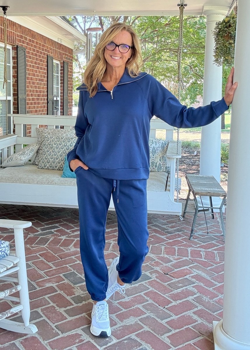 Hamptons Travel Set - Azure Navy - jogger set - Jimberly's Boutique - Olive Branch - Mississippi