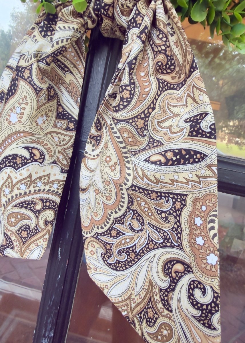 Handmade Wreath Sash - Black/Brown Paisley - Wreath Sash -Jimberly's Boutique-Olive Branch-Mississippi