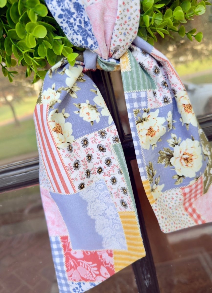 Handmade Wreath Sash - Lavender Patchwork - Wreath Sash -Jimberly's Boutique-Olive Branch-Mississippi
