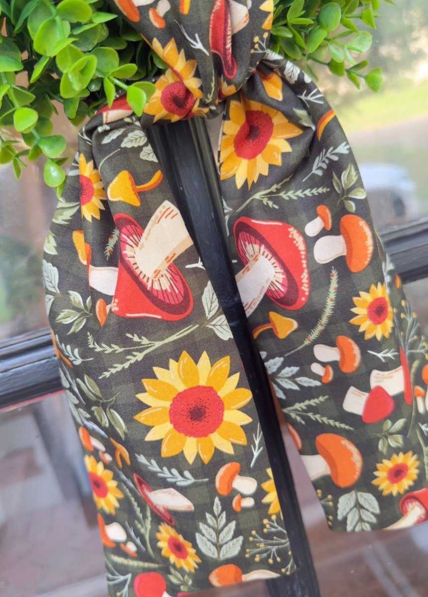 Handmade Wreath Sash - Mushroom Sunflower - Wreath Sash -Jimberly's Boutique-Olive Branch-Mississippi