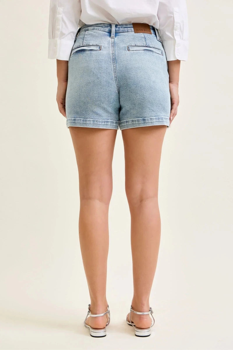 High Waist Trouser Denim Shorts | Judy Blue - Judy Blue Shorts - Jimberly's Boutique - Olive Branch - Mississippi