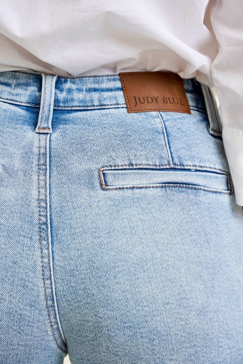 High Waist Trouser Denim Shorts | Judy Blue - Judy Blue Shorts - Jimberly's Boutique - Olive Branch - Mississippi