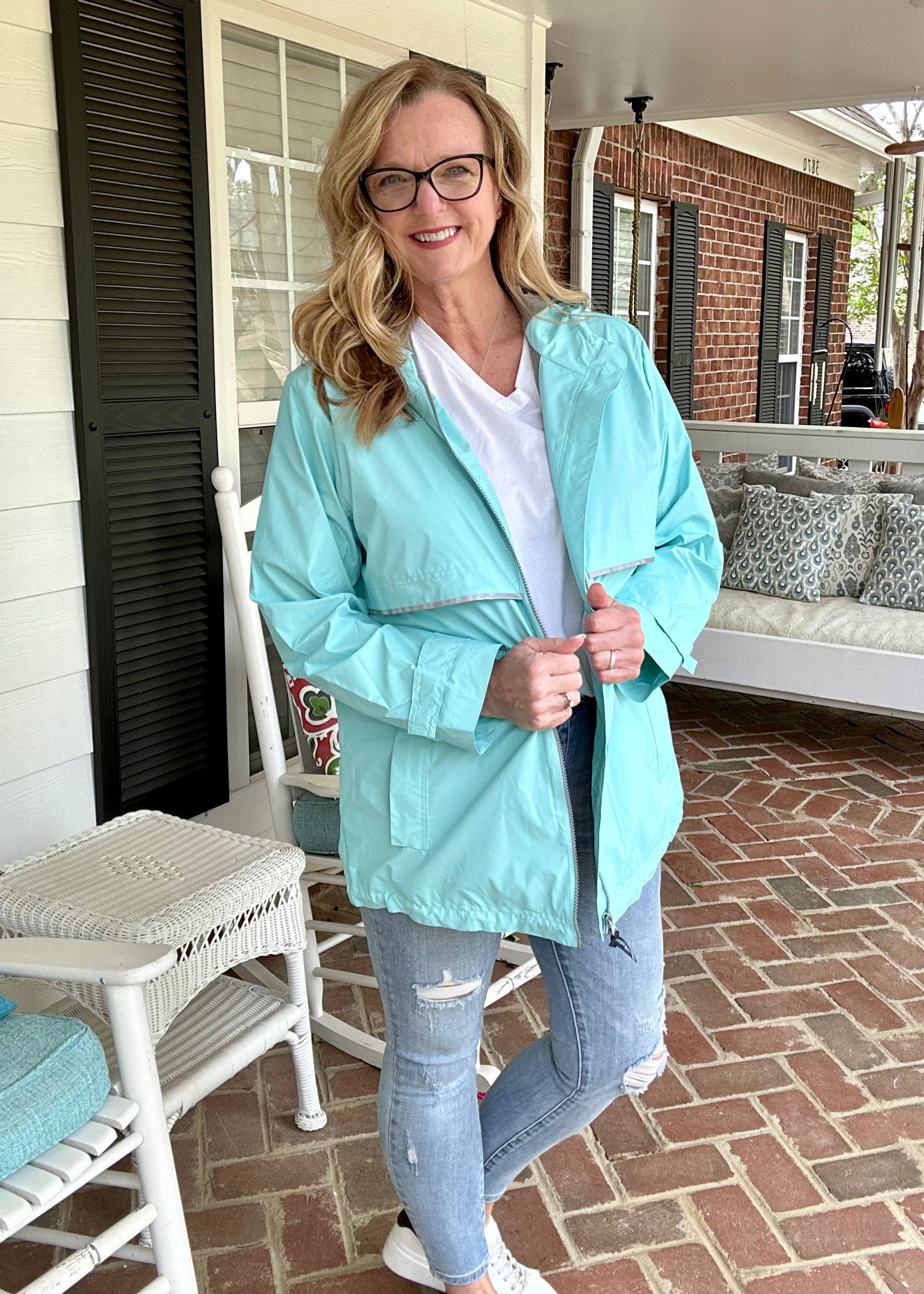 Charles River | New Englander Rain Jacket | Aqua | Olive Branch | MS - Rain Jacket -Jimberly's Boutique-Olive Branch-Mississippi