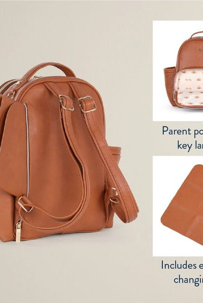 Itzy Ritzy Mini Plus Diaper Bag - Cognac - diaper bag - Jimberly's Boutique - Olive Branch - Mississippi