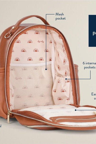 Itzy Ritzy Mini Plus Diaper Bag - Cognac - diaper bag - Jimberly's Boutique - Olive Branch - Mississippi