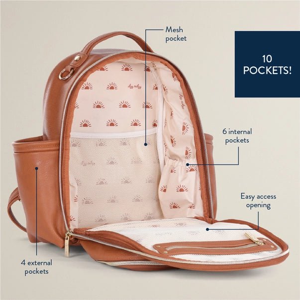 Itzy Ritzy Mini Plus Diaper Bag - Cognac - diaper bag - Jimberly's Boutique - Olive Branch - Mississippi