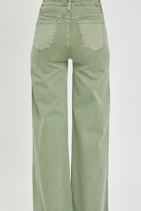 Jefferson Wide Leg Jeans - Olive | Risen - risen jeans - Jimberly's Boutique - Olive Branch - Mississippi