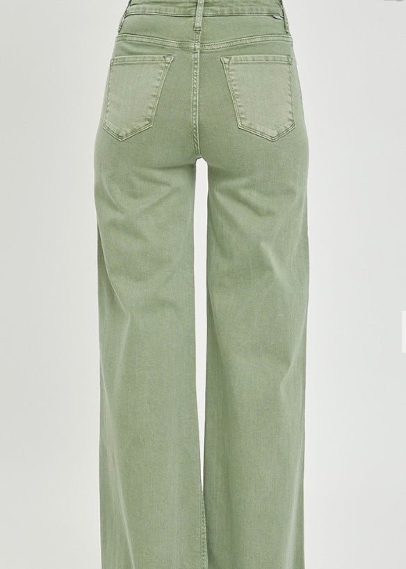 Jefferson Wide Leg Jeans - Olive | Risen - risen jeans - Jimberly's Boutique - Olive Branch - Mississippi