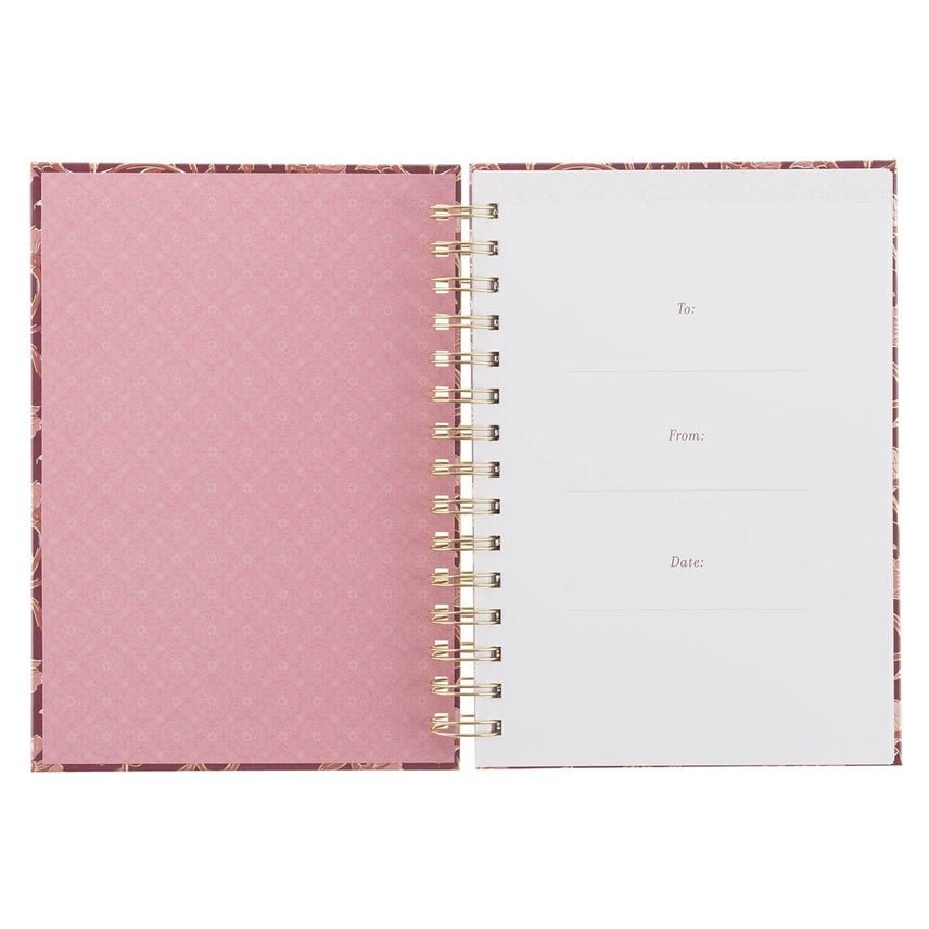 Journal Spiral-Bound Pink Floral with God Matt. 19:26 - Jimberly's Boutique-Olive Branch-Mississippi